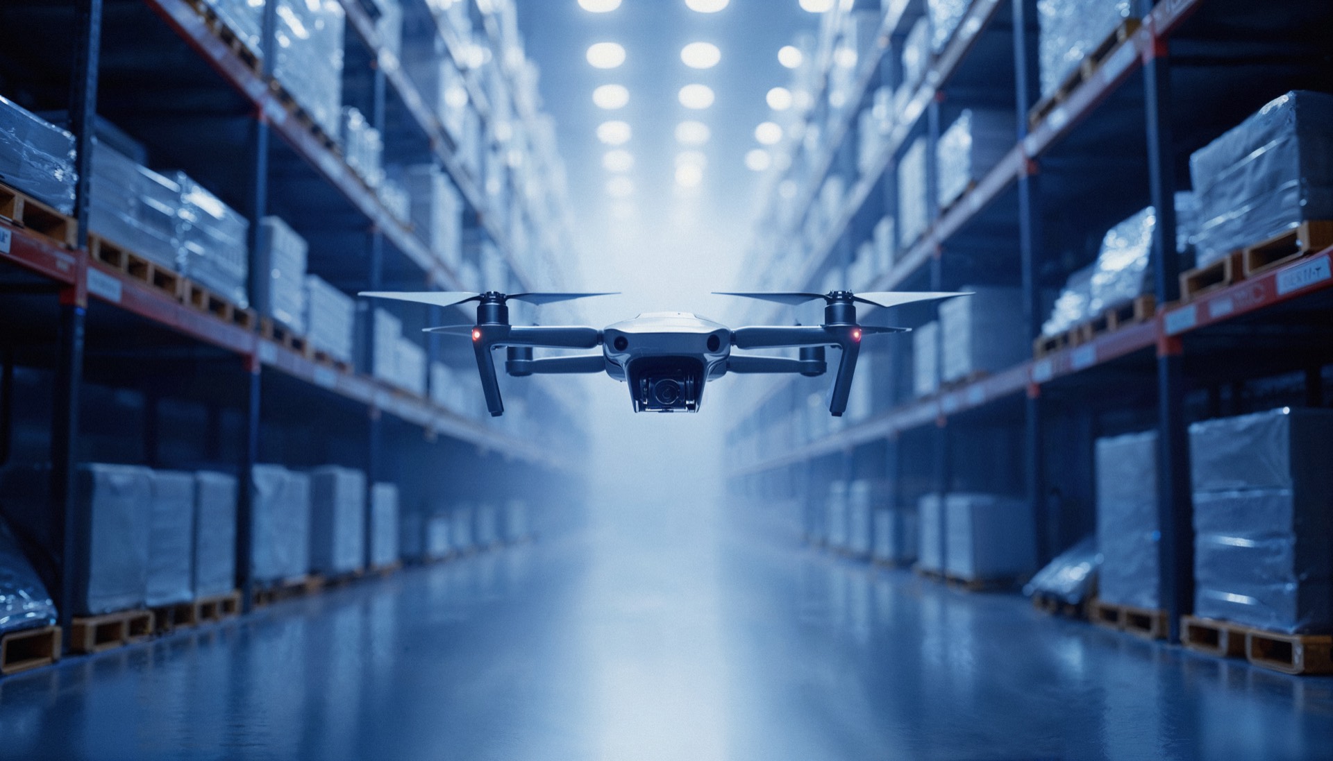 Dron w nowoczesnym magazynie